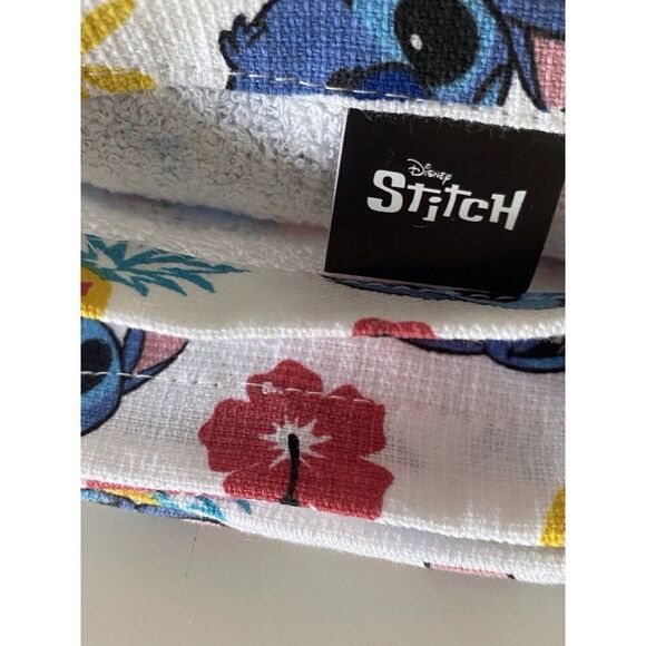 2 Pack Disney Stitch Faces Kitchen Towels Pineapple Hibiscus Tropical 16 X 26” - Picture 14 of 14